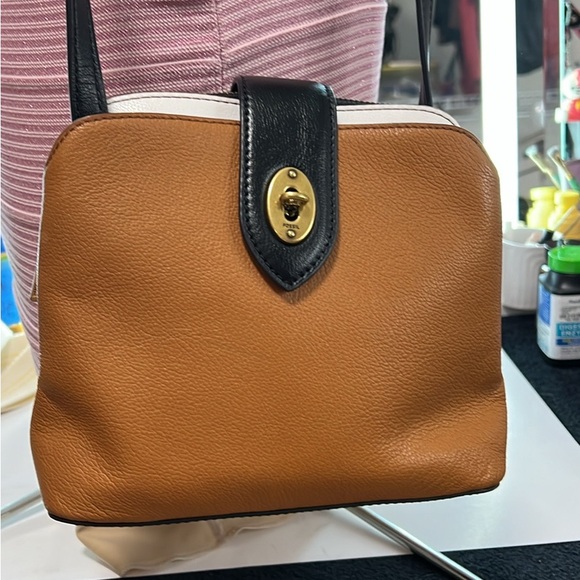 Fossil Brown and Black Crossbody Bag - Picture 1 of 4